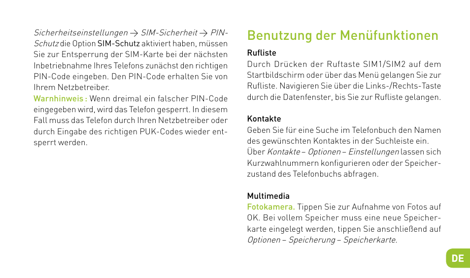 Benutzung der menüfunktionen | Wiko MINZ+ User Manual | Page 99 / 148