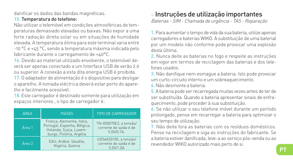 Instruções de utilização importantes | Wiko LUBI 3 User Manual | Page 84 / 162