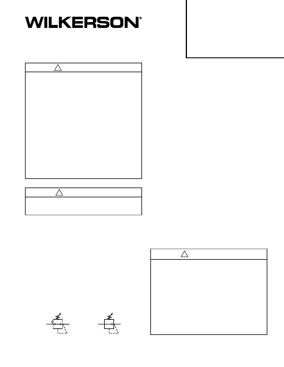 Limites d’utilisation, Symboles ansi installation, Fonctionnement | Avertissement | Wilkerson P12 User Manual | Page 3 / 6