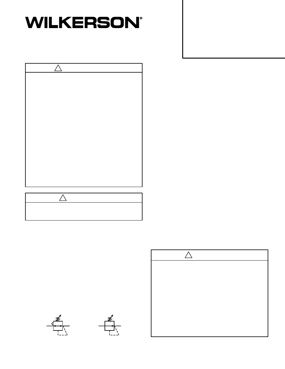 Límites de aplicación, Símbolos de ansi instalación, Funcionamiento | Advertencia | Wilkerson P12 User Manual | Page 5 / 6