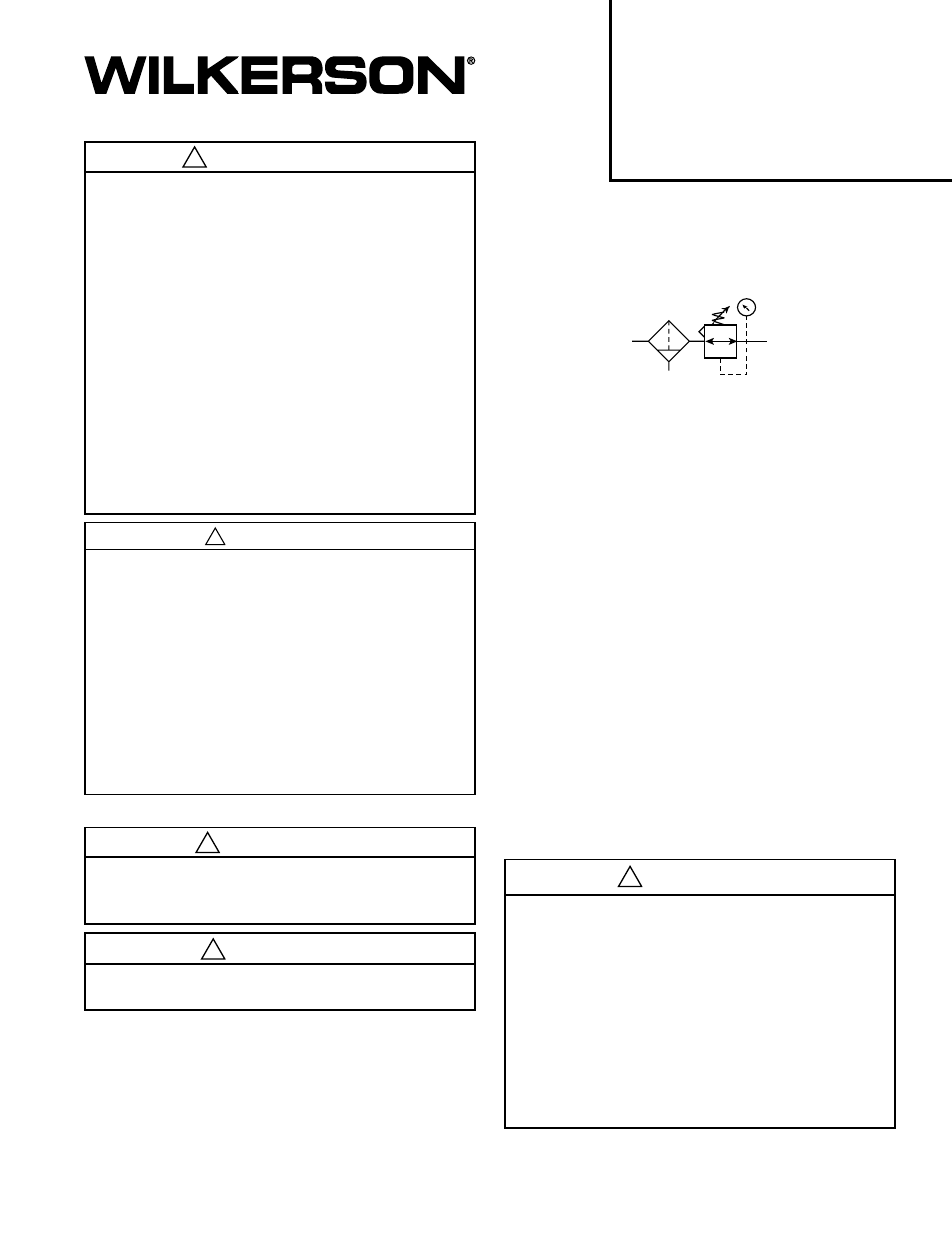 Introducción, Límites de aplicación, Símbolos de ansi instalación | Funcionamiento, Advertencia, Precaución | Wilkerson T12 User Manual | Page 5 / 6