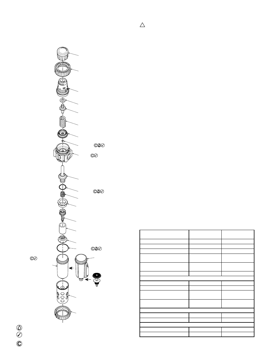 Juegos para servicio disponibles, Servicio, Cómo dar servicio al elemento del filtro | Cómo dar servicio al regulador | Wilkerson T12 User Manual | Page 6 / 6