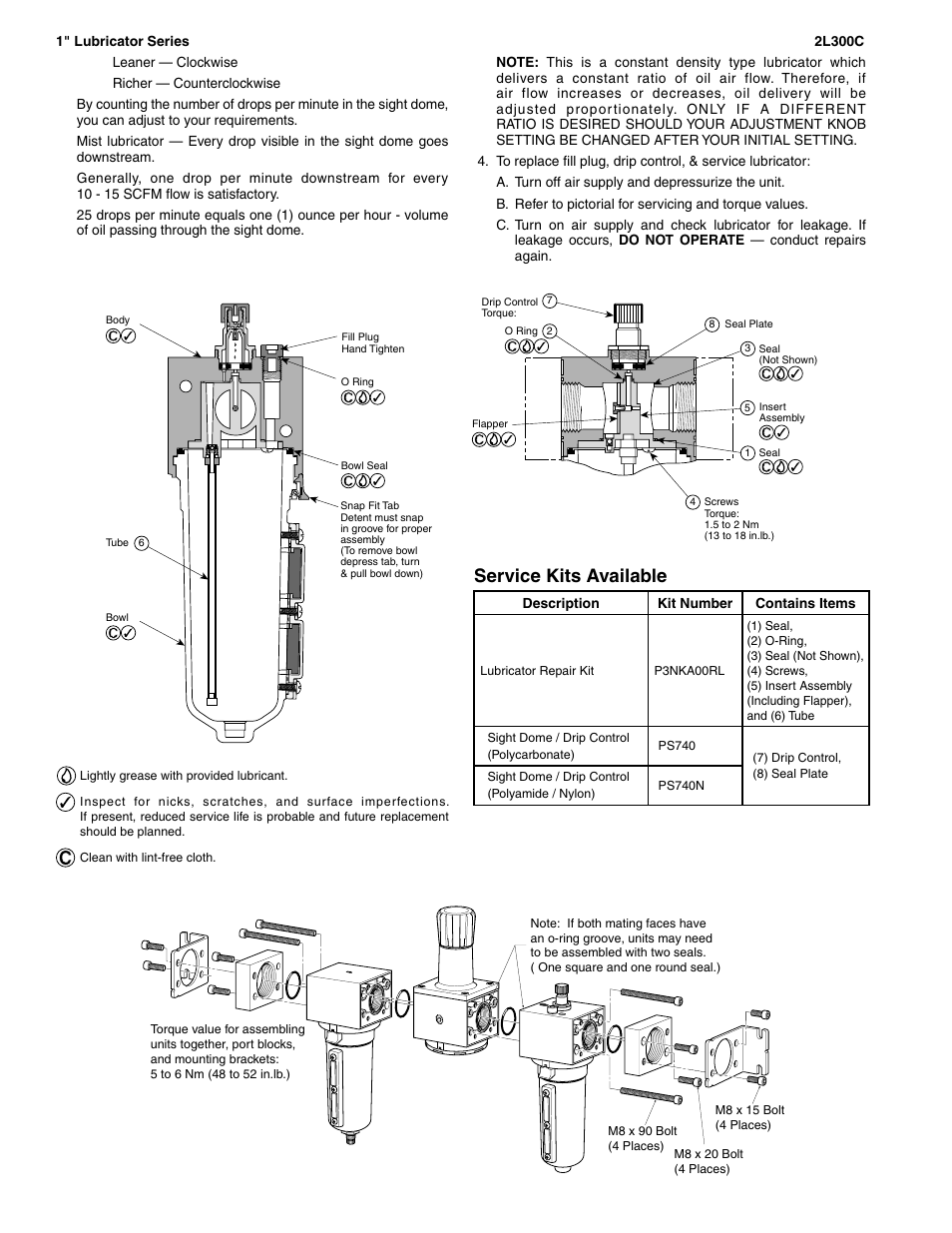 Service kits available | Wilkerson L39 User Manual | Page 2 / 2