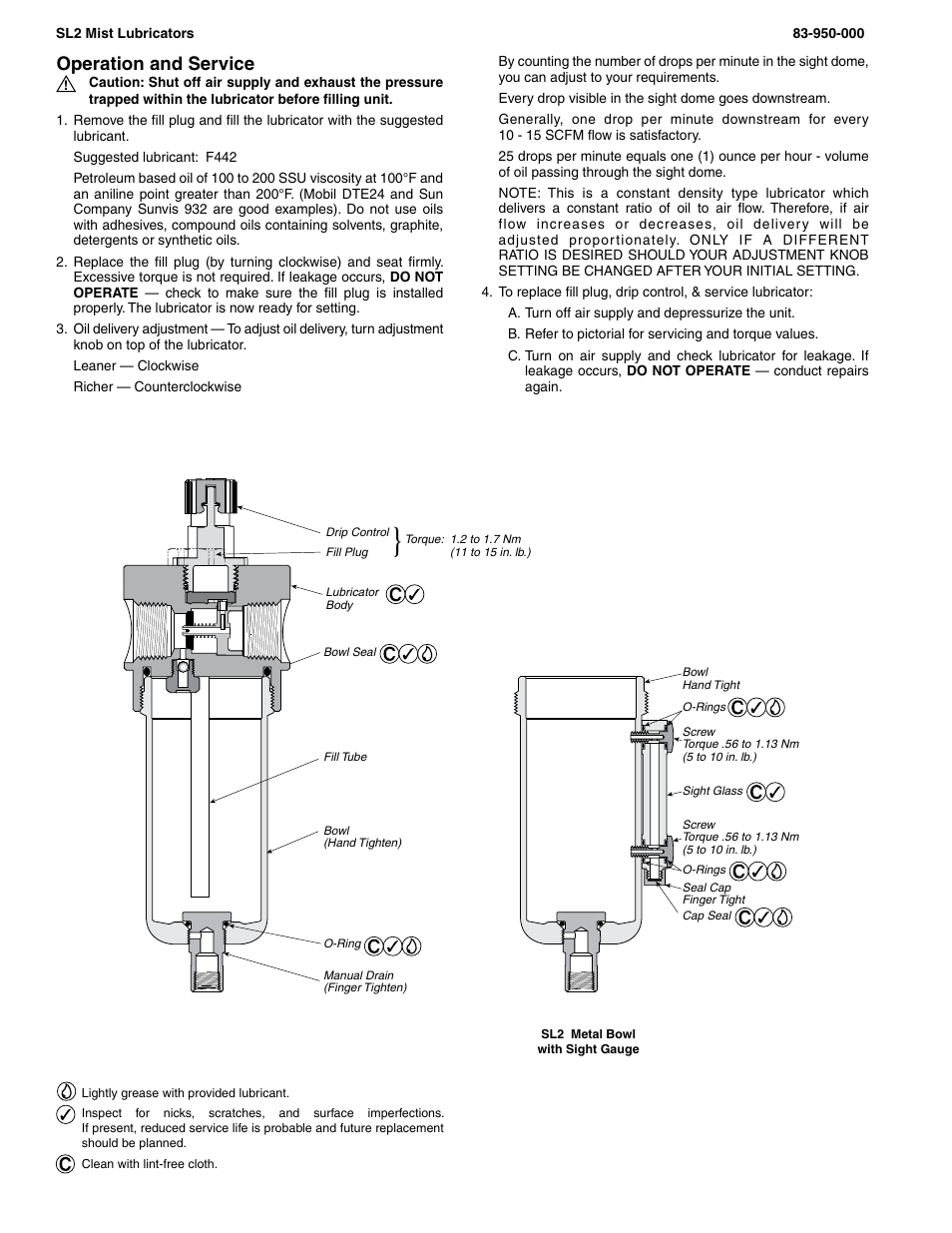 Operation and service | Wilkerson SL2 User Manual | Page 2 / 2