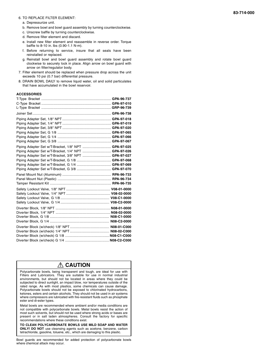 Caution | Wilkerson B08 User Manual | Page 2 / 8