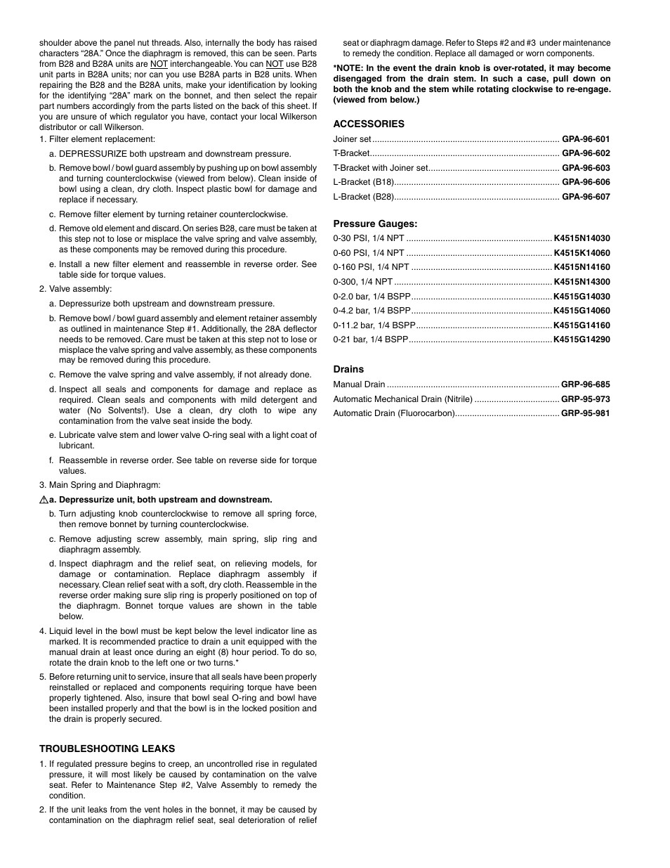 Wilkerson B28A User Manual | Page 2 / 8