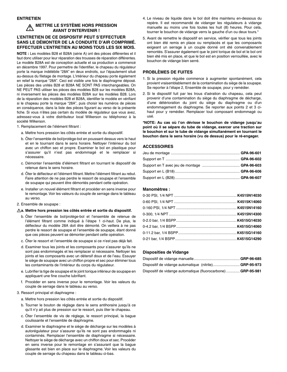 Wilkerson B28A User Manual | Page 4 / 8