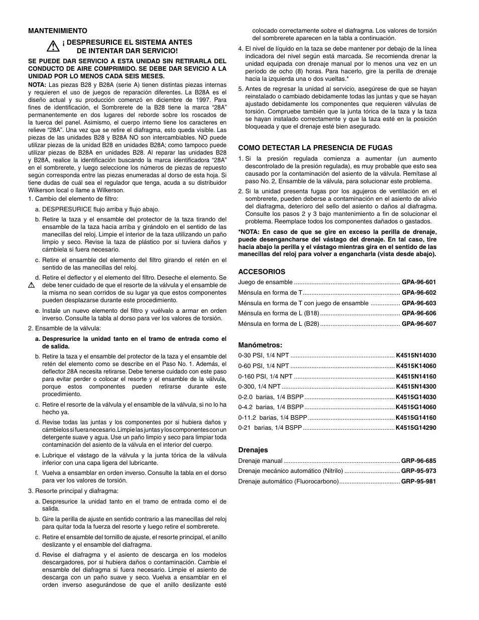 Wilkerson B28A User Manual | Page 6 / 8