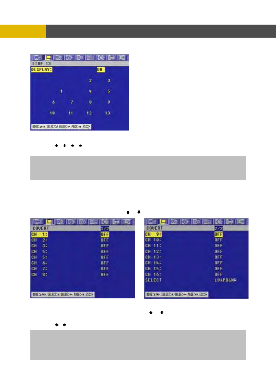 Menu setup, 6 covert | Channel Vision DVR-8N User Manual | Page 46 / 95