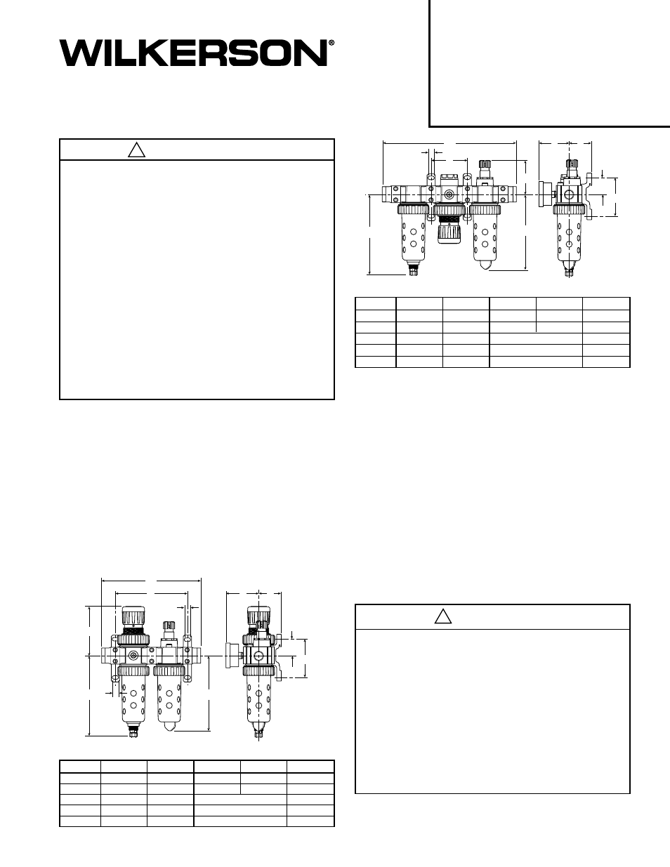 Advertencia, Introducción, Límites de aplicación | Instalación, Combinación modular de 2 unidades, Combinación modular de 3 unidades | Wilkerson 12 Series Modular Kits User Manual | Page 5 / 6