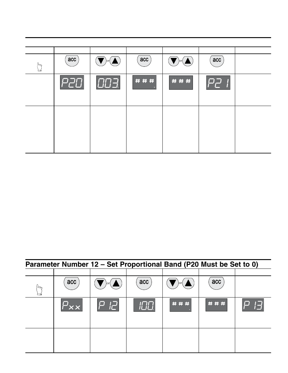 Parameter number 20 – set behavior control, Behavior control, Set proportional band | Wilkerson ER08 User Manual | Page 5 / 8
