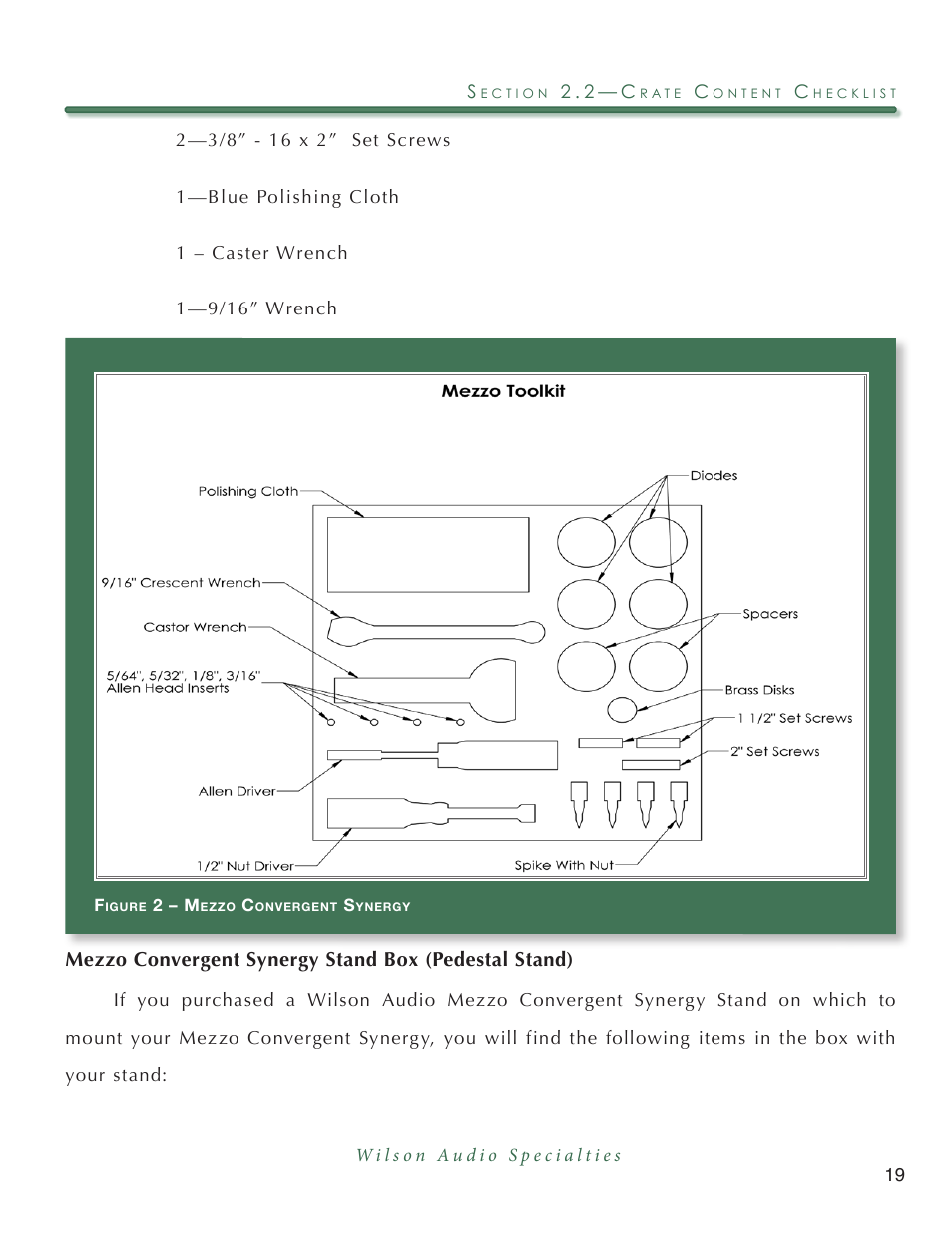 Wilson Audio Mezzo Convergent Synergy User Manual | Page 19 / 97