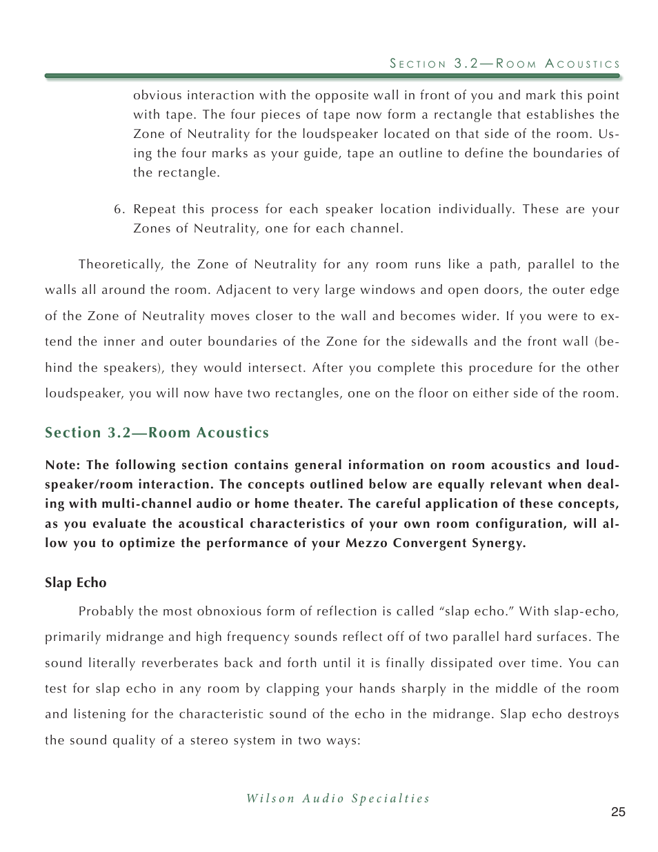 Wilson Audio Mezzo Convergent Synergy User Manual | Page 25 / 97