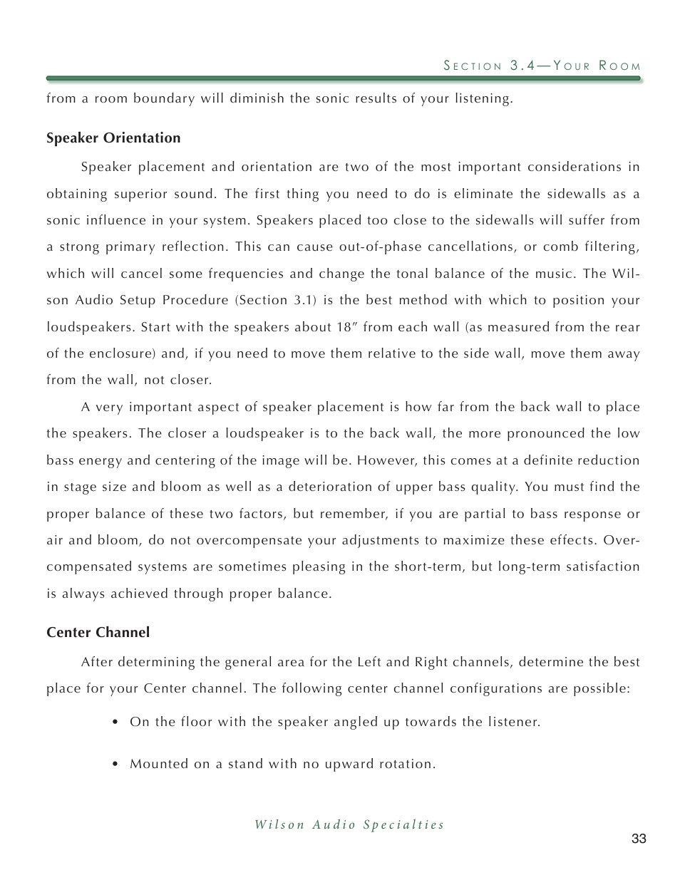 Wilson Audio Mezzo Convergent Synergy User Manual | Page 33 / 97