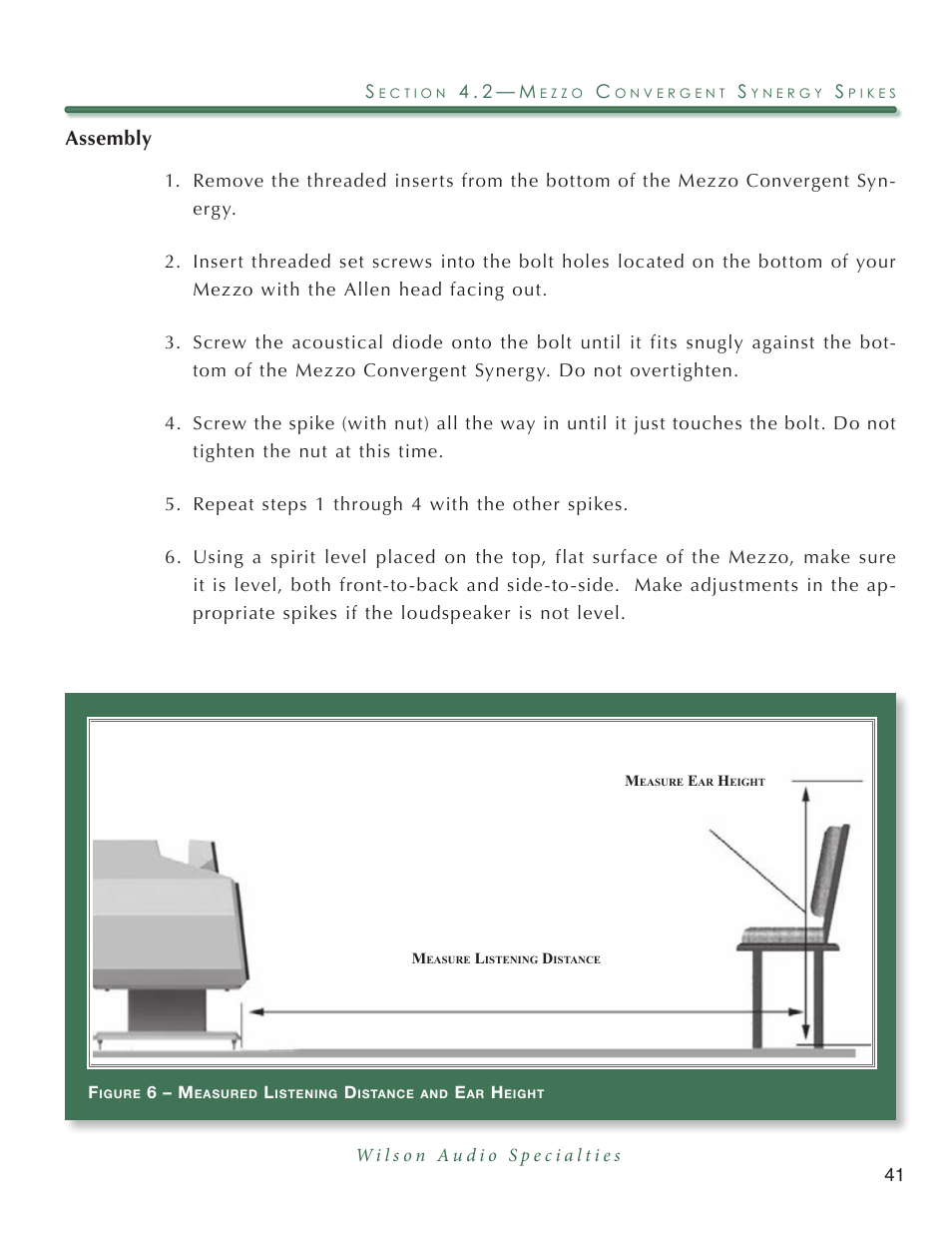 Wilson Audio Mezzo Convergent Synergy User Manual | Page 41 / 97