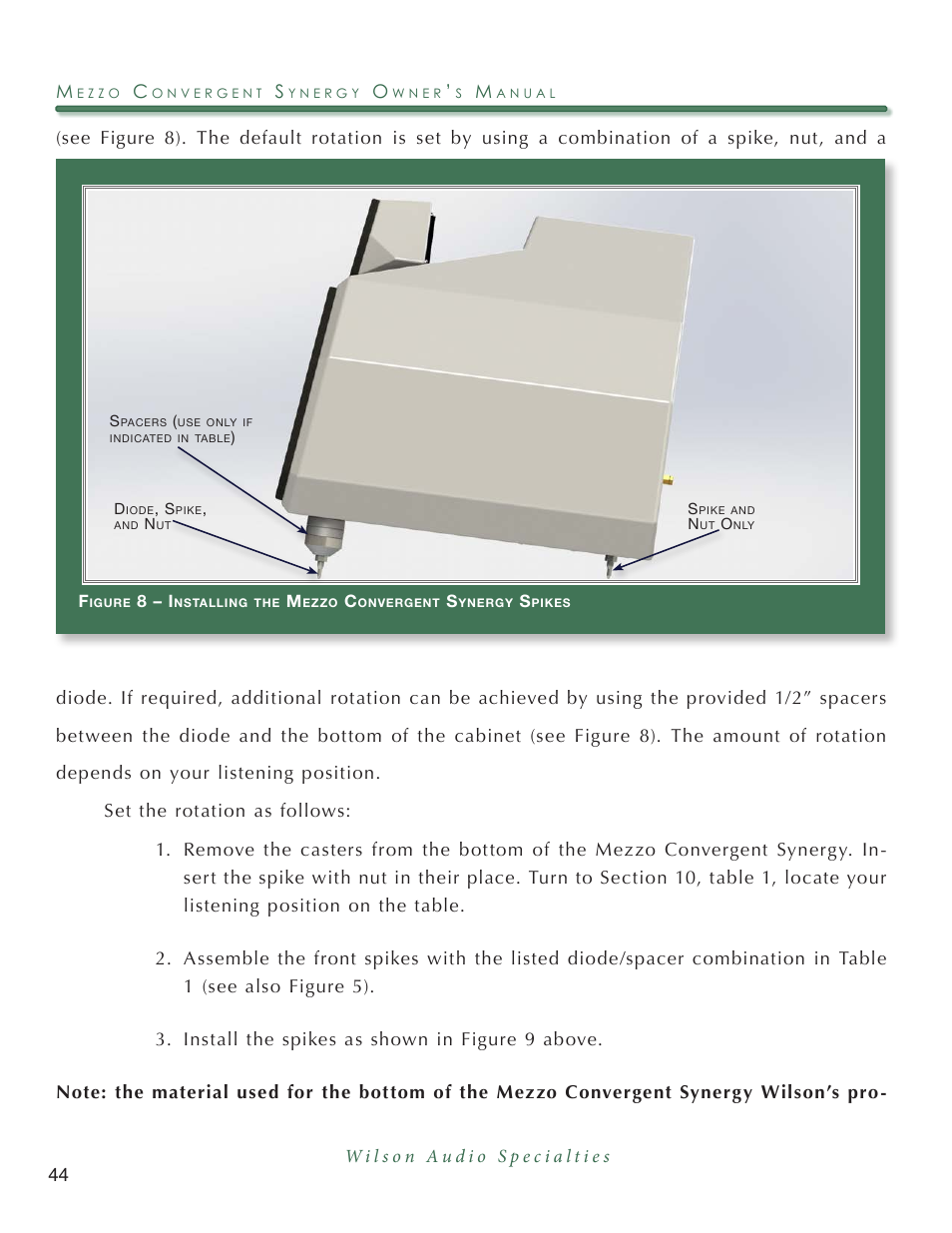 Wilson Audio Mezzo Convergent Synergy User Manual | Page 44 / 97