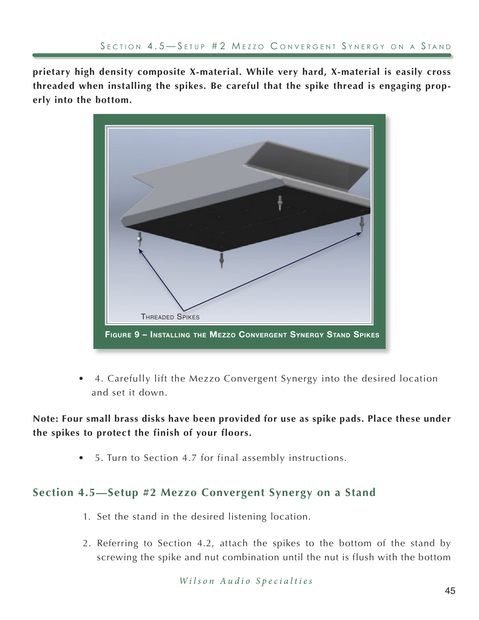 Wilson Audio Mezzo Convergent Synergy User Manual | Page 45 / 97