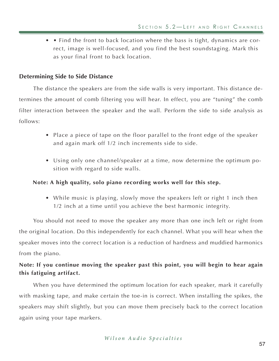 Wilson Audio Mezzo Convergent Synergy User Manual | Page 57 / 97