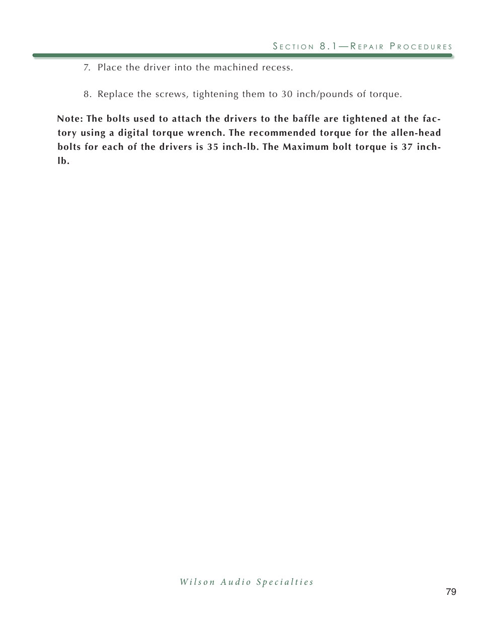 Wilson Audio Mezzo Convergent Synergy User Manual | Page 79 / 97