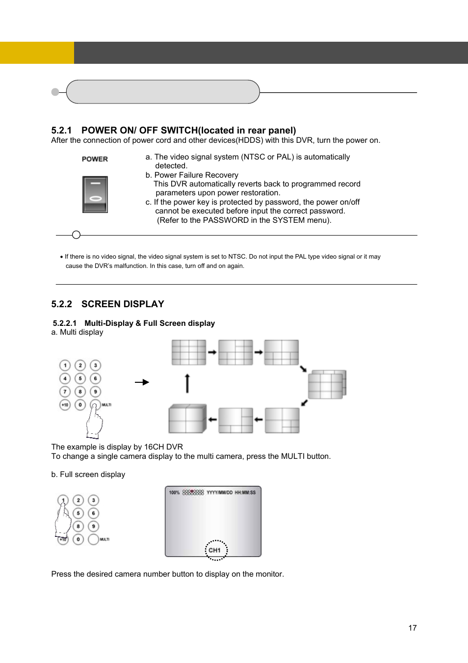 2 front panel controls, Operation | Channel Vision DVR-4N User Manual | Page 18 / 95