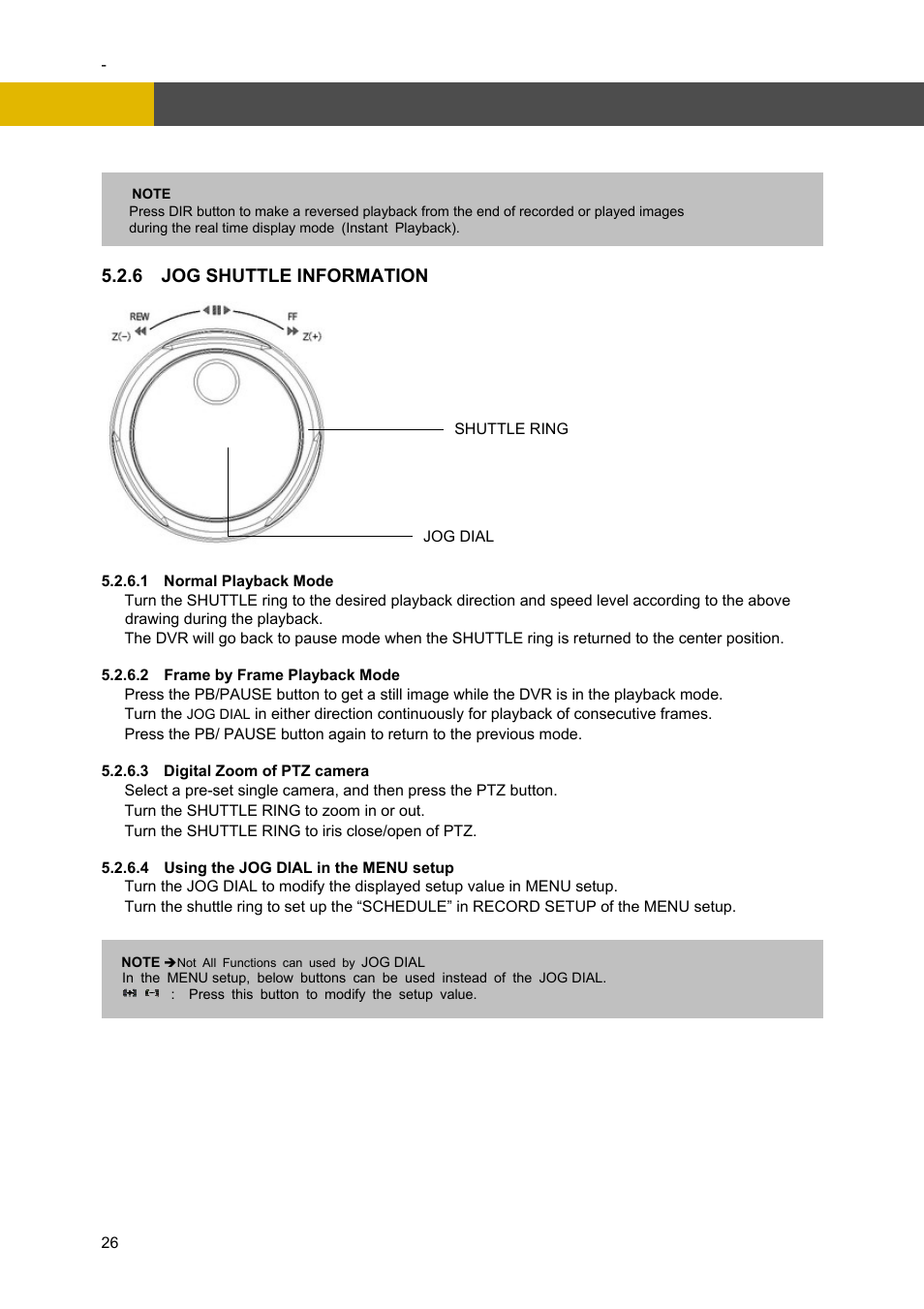 Operation, 6 jog shuttle information | Channel Vision DVR-4N User Manual | Page 27 / 95