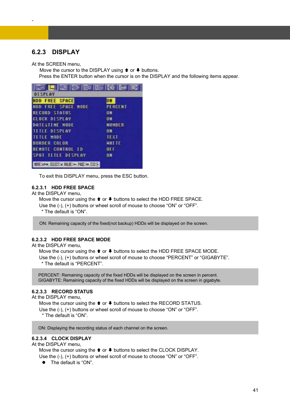 Menu setup, 3 display | Channel Vision DVR-4N User Manual | Page 42 / 95