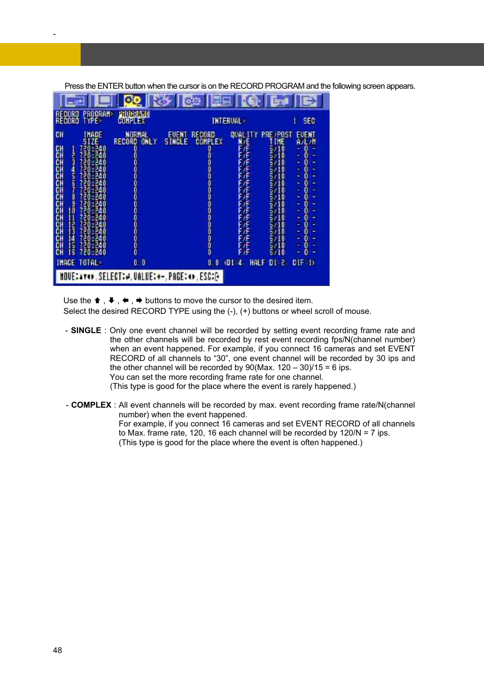 Menu setup | Channel Vision DVR-4N User Manual | Page 49 / 95