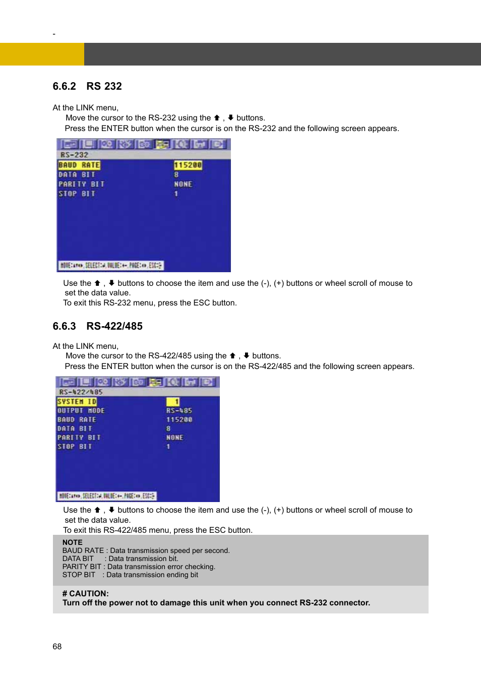 Menu setup, 2 rs 232 | Channel Vision DVR-4N User Manual | Page 69 / 95