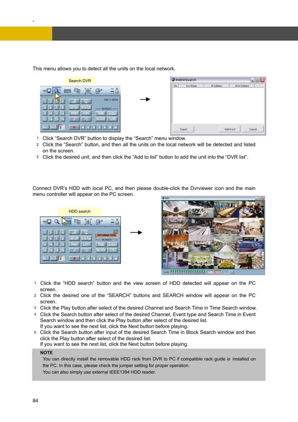 3 dvr search, 4 hdd search, Network viewer installation 9.3 | Channel Vision DVR-4N User Manual | Page 85 / 95