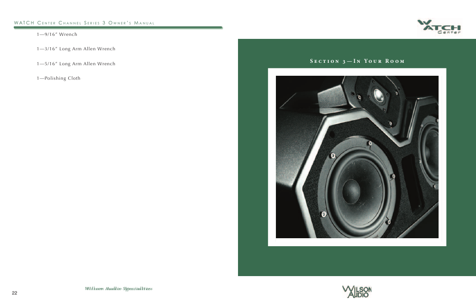 Wilson Audio WATCH Center Series 3 User Manual | Page 12 / 54