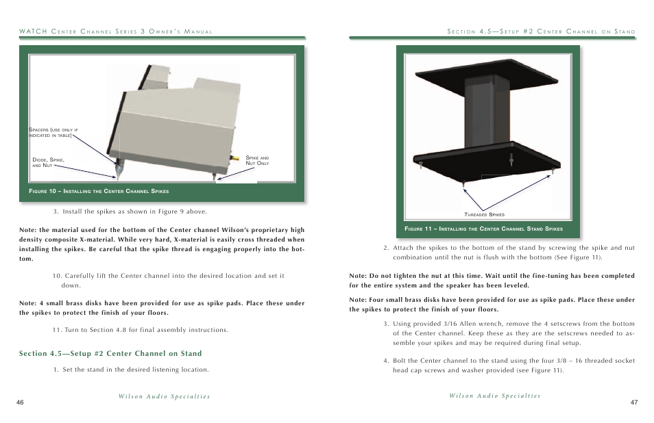 4 . 5 — s | Wilson Audio WATCH Center Series 3 User Manual | Page 24 / 54