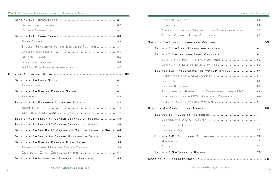 4 — i, 5 — f, 6 — c | 7 — t | Wilson Audio WATCH Center Series 3 User Manual | Page 3 / 54