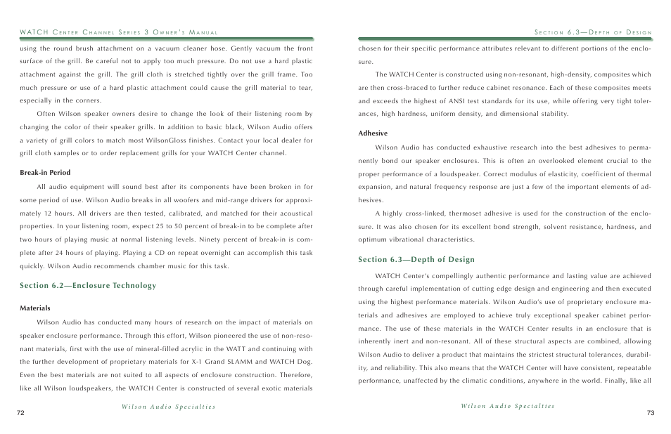 Wilson Audio WATCH Center Series 3 User Manual | Page 37 / 54