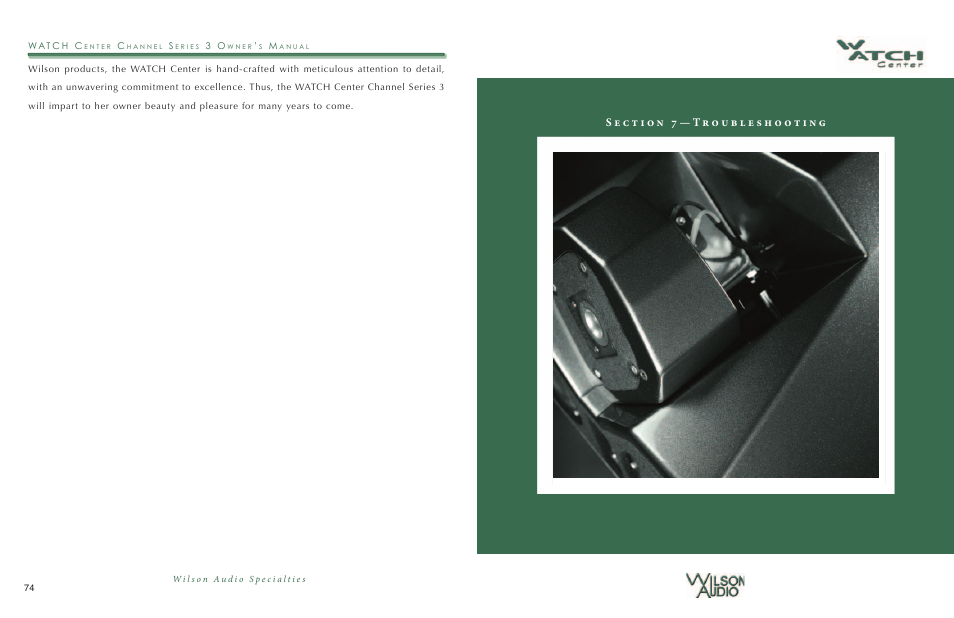 Wilson Audio WATCH Center Series 3 User Manual | Page 38 / 54