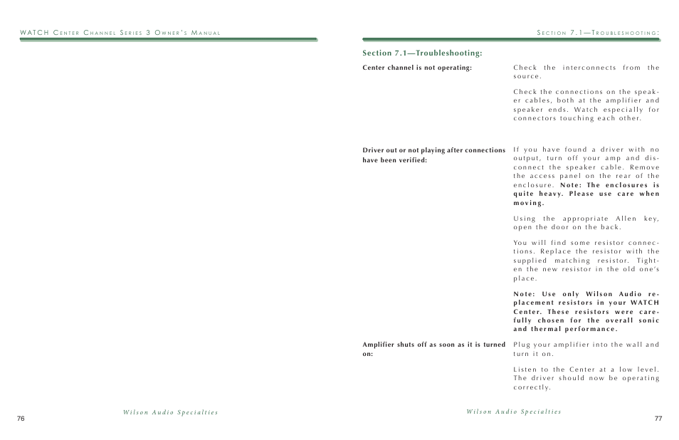 Wilson Audio WATCH Center Series 3 User Manual | Page 39 / 54