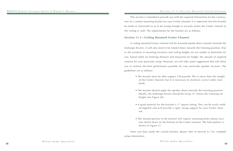 Wilson Audio WATCH Center Series 3 User Manual | Page 50 / 54