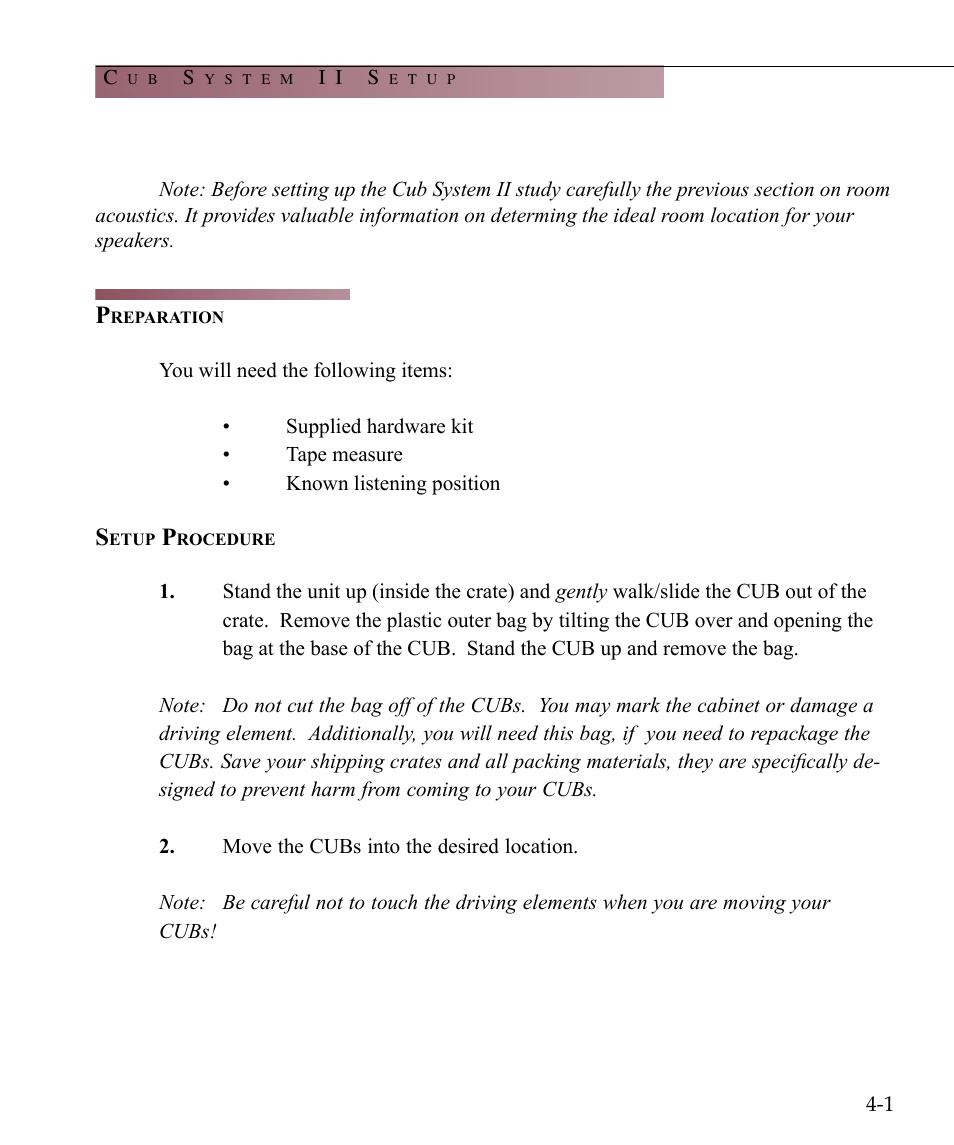 Wilson Audio Cub Series 2 User Manual | Page 37 / 64