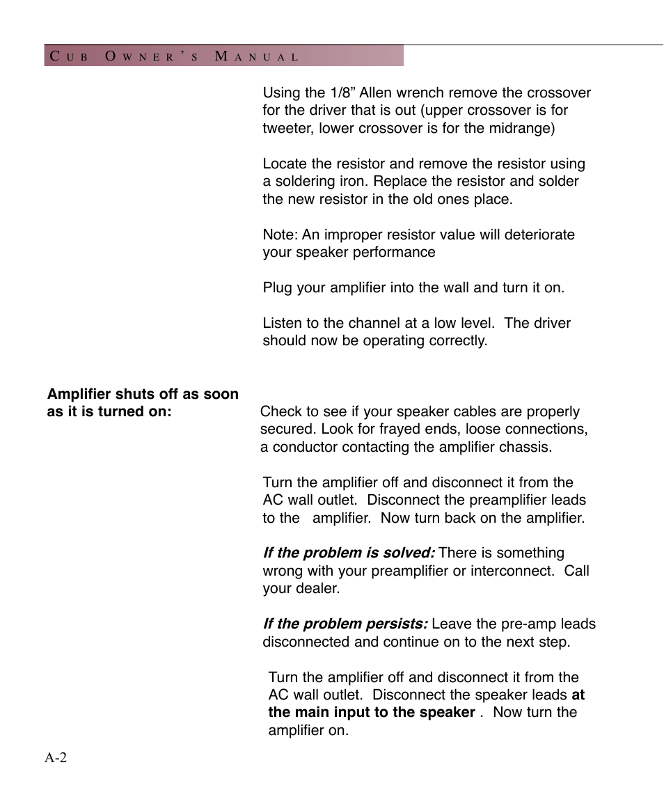 Wilson Audio Cub Series 2 User Manual | Page 56 / 64