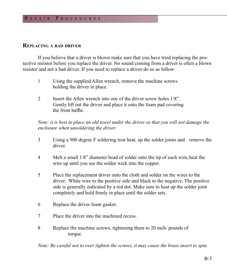 Wilson Audio Cub Series 2 User Manual | Page 63 / 64