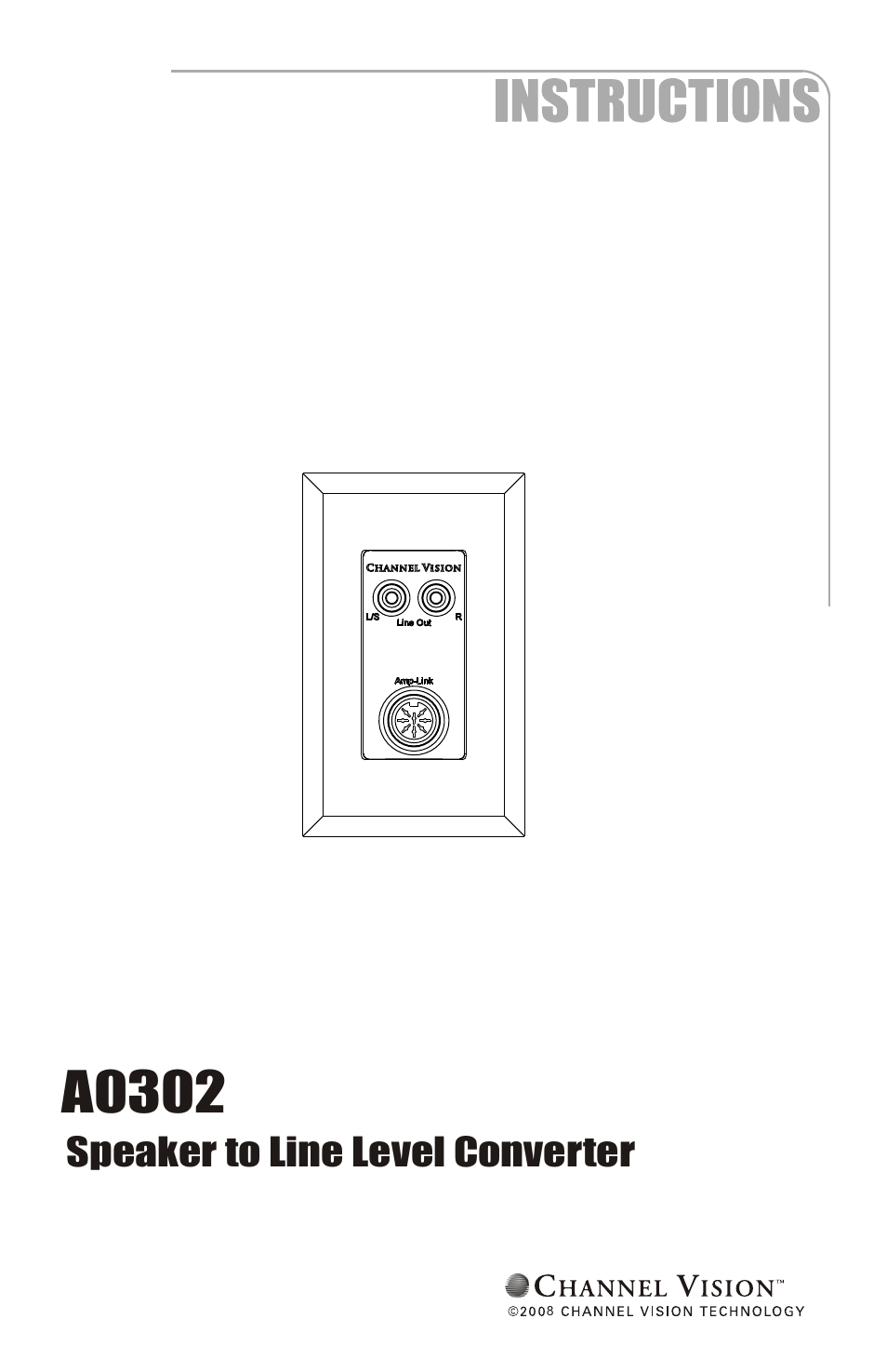 Channel Vision A0302 User Manual | 8 pages