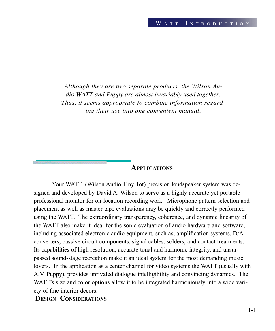 Wilson Audio WATT Series 7 User Manual | Page 13 / 66