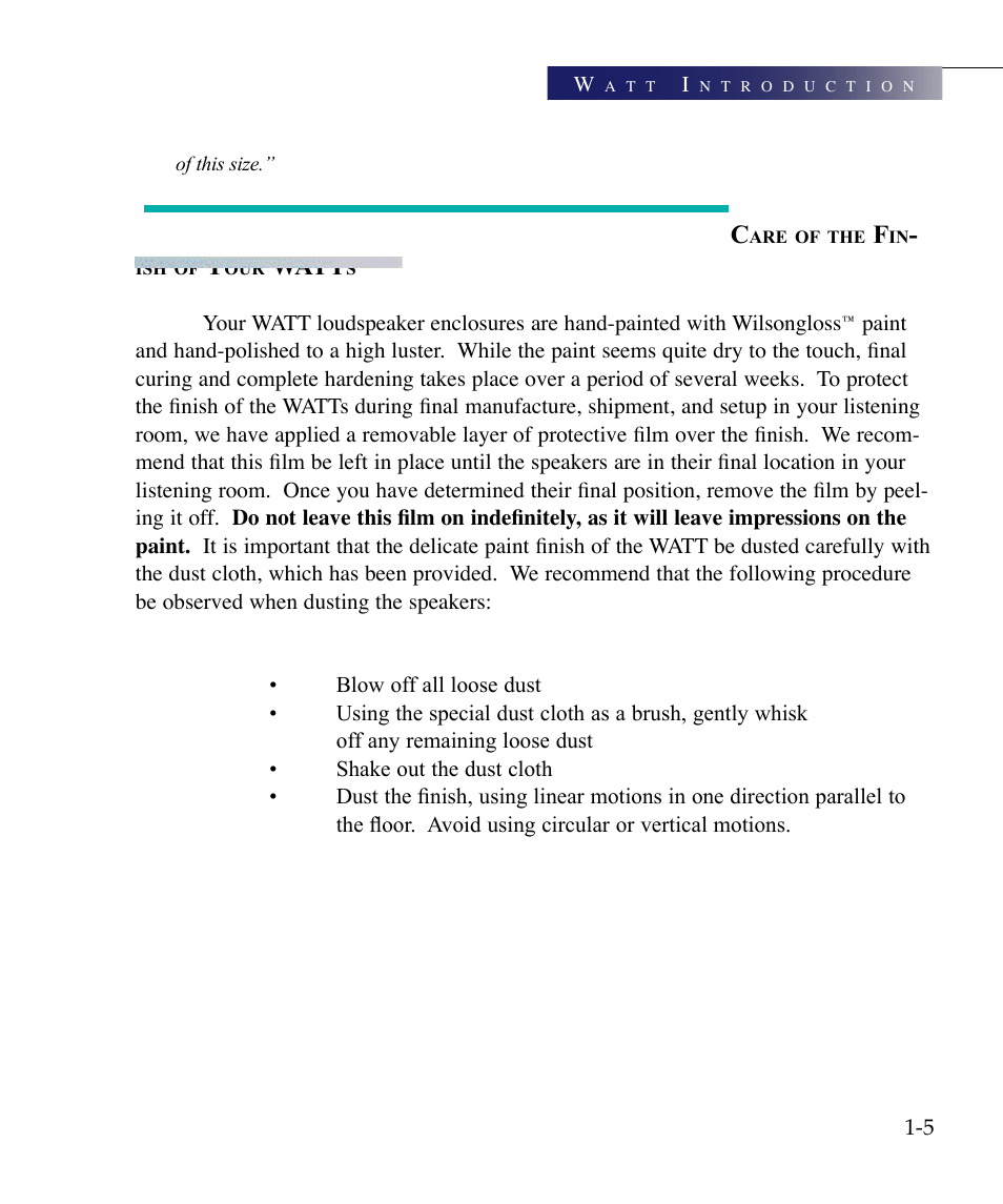 Watt | Wilson Audio WATT Series 7 User Manual | Page 17 / 66