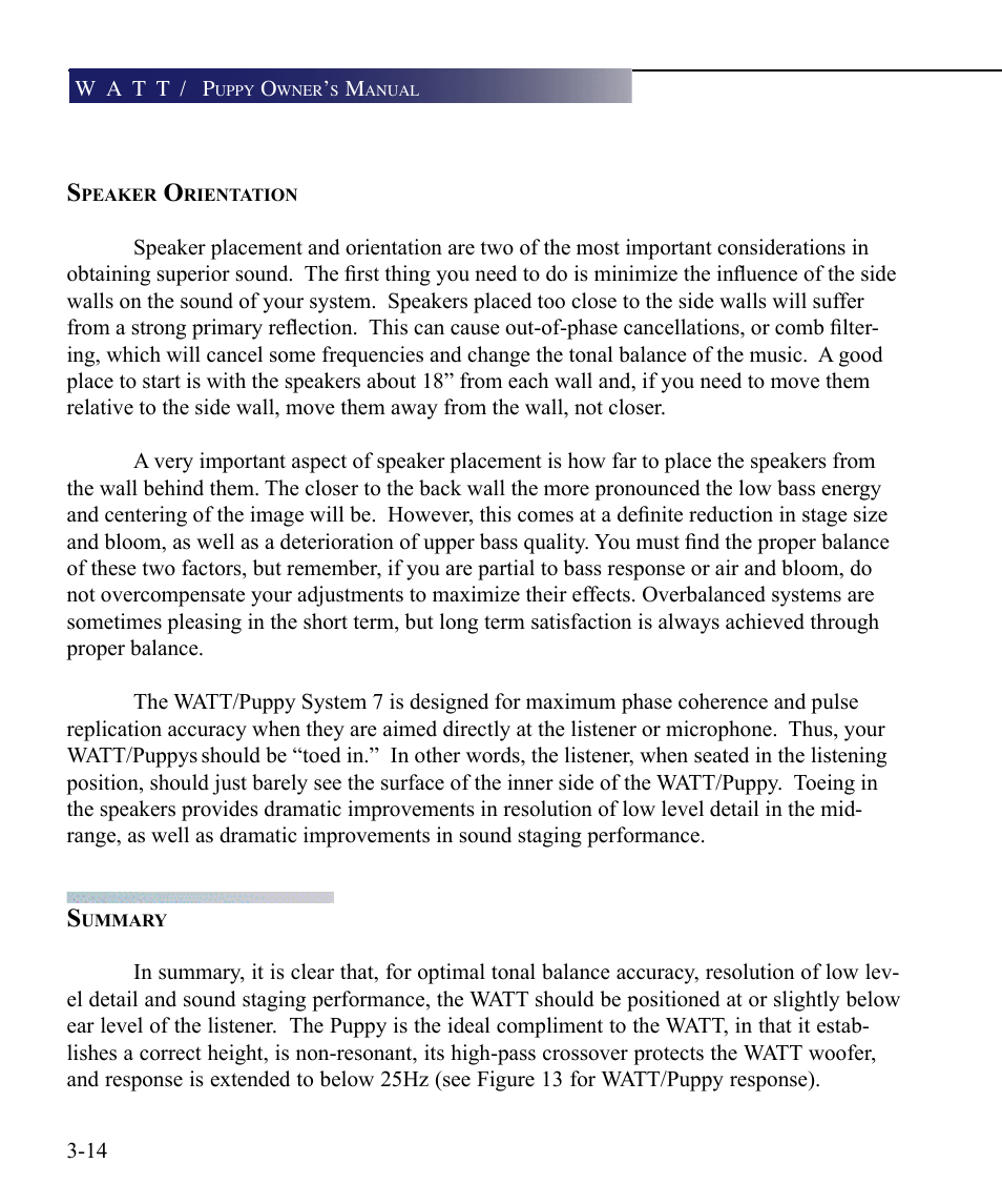 Wilson Audio WATT Series 7 User Manual | Page 50 / 66