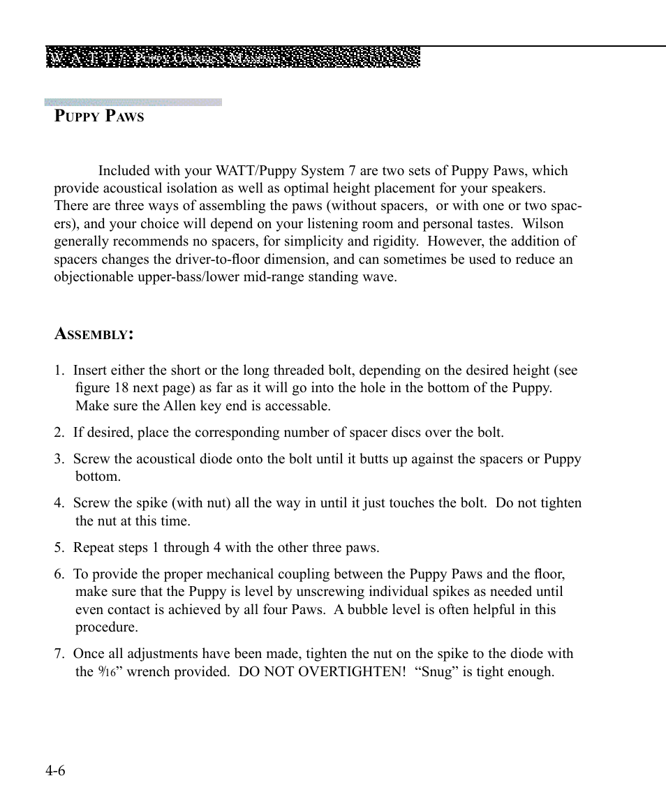 Wilson Audio WATT Series 7 User Manual | Page 60 / 66