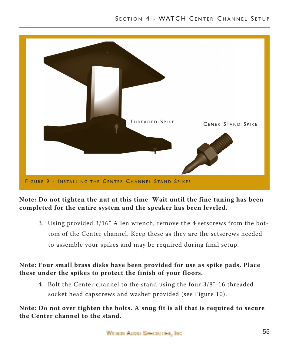 4 - wat c h c | Wilson Audio WATCH Center Channel Series 1 User Manual | Page 55 / 121