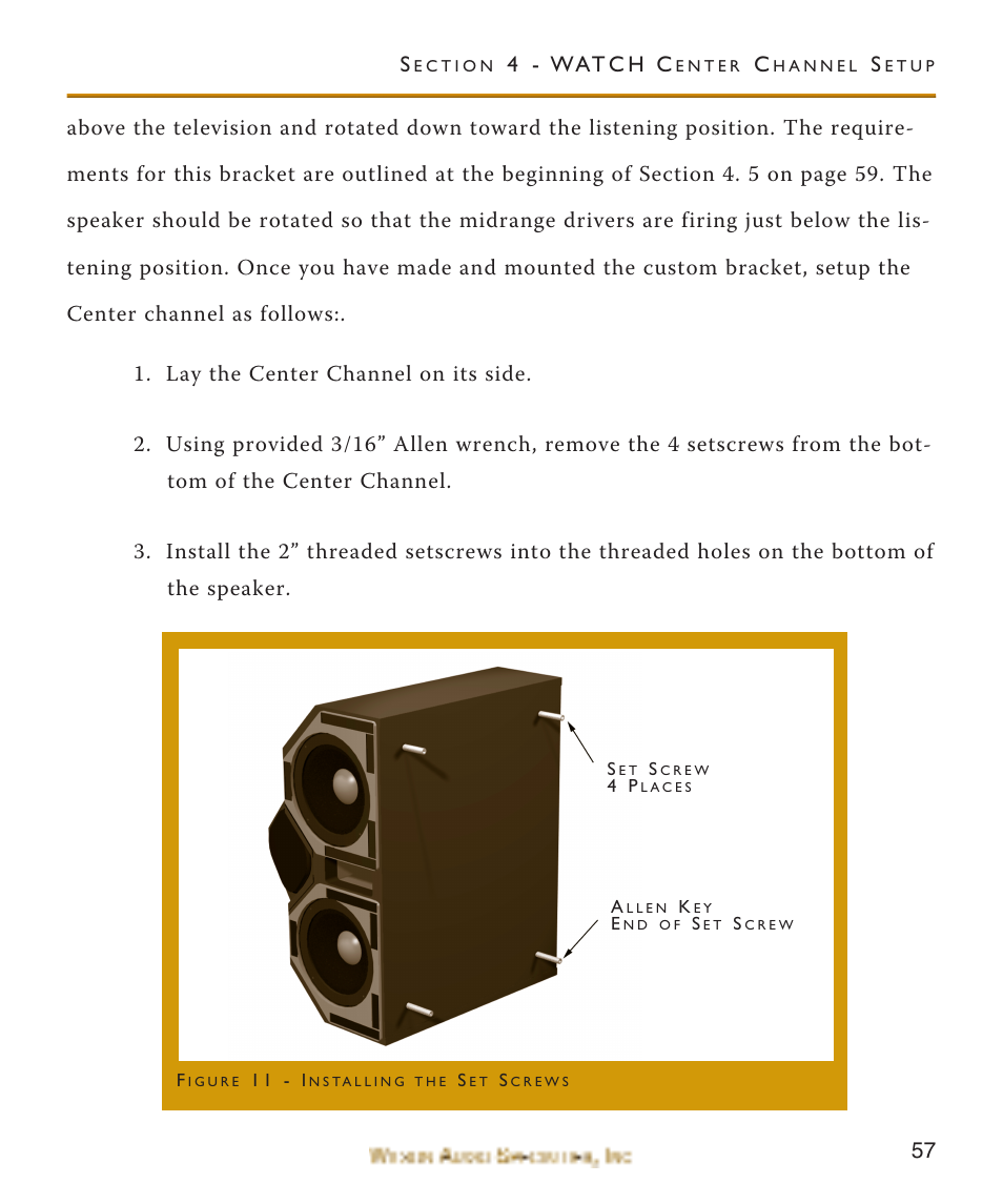 4 - wat c h c | Wilson Audio WATCH Center Channel Series 1 User Manual | Page 57 / 121