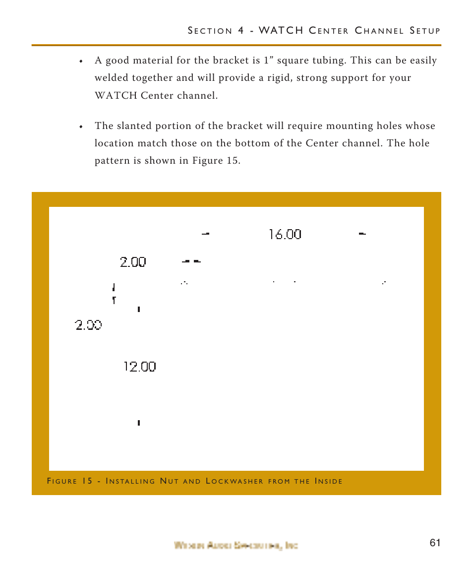 Wilson Audio WATCH Center Channel Series 1 User Manual | Page 61 / 121