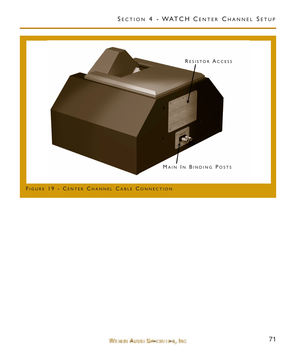 4 - wat c h c | Wilson Audio WATCH Center Channel Series 1 User Manual | Page 71 / 121