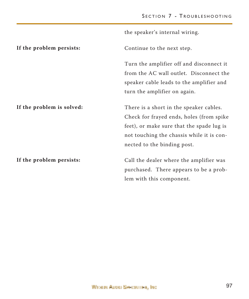 Wilson Audio WATCH Center Channel Series 1 User Manual | Page 97 / 121