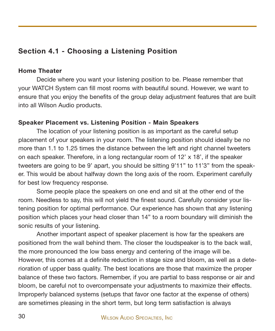 Wilson Audio WATCH Dog Subwoofer Series-2 User Manual | Page 30 / 87